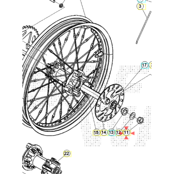 Dado perno ruota posteriore...